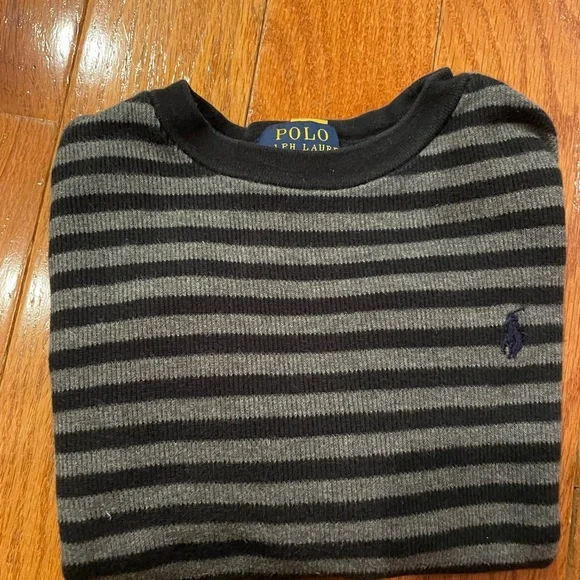 Polo Ralph Lauren Toddler Long Sleeve Shirt 3T Gray & Black - Picture 4 of 4